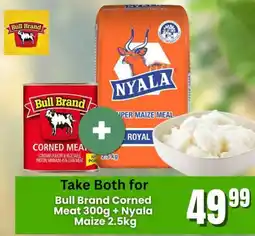 Super Save Bull Brand Corned Meat + Nyala Maize offer
