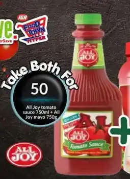 Super Save All Joy tomato sauce + All Joy mayo offer