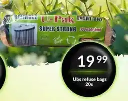 Super Save U-Pak Super Strong refuse bags offer