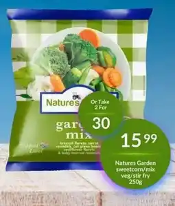 Super Save Natures Garden sweetcorn/mix veg/stir fry offer