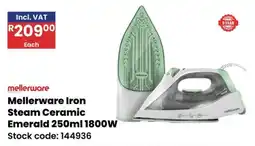 Africa Cash and Carry Mellerware Iron Steam Ceramic Emerald offer