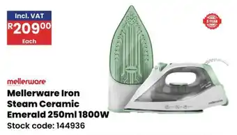 Mellerware Iron Steam Ceramic Emerald