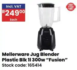 Africa Cash and Carry Mellerware Jug Blender Plastic Blk 1l 300w "Fusion" offer