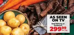 Food Lover's Market Beef biltong or droewors offer