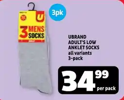 Usave UBRAND ADULT'S LOW ANKLET SOCKS offer