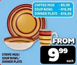 Usave Stripe Mug/Soup Bowl/Dinner Plate offer