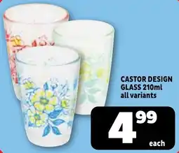 Usave CASTOR DESIGN GLASS 210ml offer