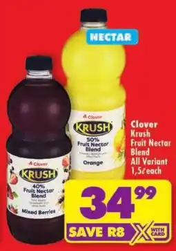 Shoprite Clover Krush Fruit Nectar Blend offer