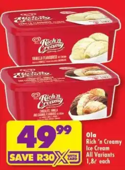 Shoprite Ola Rich 'n Creamy Ice Cream offer