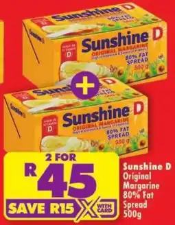 Shoprite Sunshine D Original Margarine offer