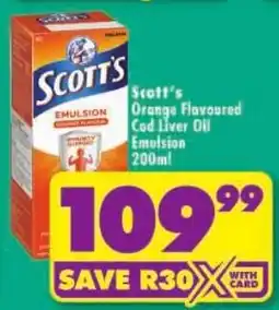 Shoprite Scott's Orange Flavoured Cod Liver Oil Emulsion offer