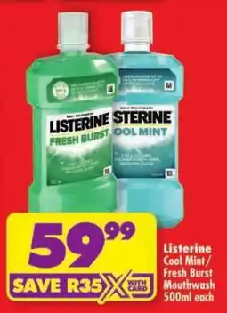 Shoprite Listerine Fresh Burst / Cool Mint Mouthwash offer