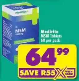Shoprite Medirite MSM Tablets offer