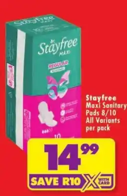 Shoprite Stayfree Maxi Sanitary Pads offer