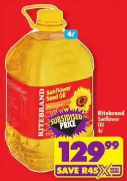 Shoprite Ritebrand Sunflower Seed Oil offer