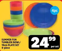 Usave SUMMER FUN TUMBLER/BOWL/19cm PLATE SET offer
