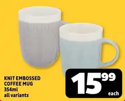 Usave KNIT EMBOSSED COFFEE MUG offer