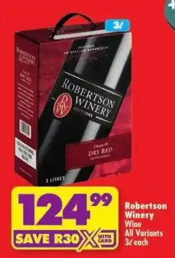 Shoprite Robertson Winery Wine offer