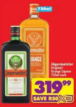 Shoprite Jägermeister Original/Orange Liqueur offer