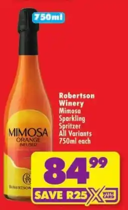 Shoprite Robertson Winery Mimosa Orange Infused Sparkling Spritzer offer