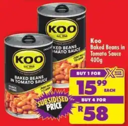 Shoprite Koo Baked Beans in Tomato Sauce offer