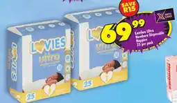 Shoprite Lovies Ultra Newborn Disposable Nappies offer