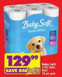 Shoprite Baby Soft Fresh White 2-Ply Toilet Rolls offer