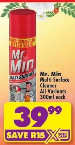Shoprite Mr Min Multi Surface Cleaner offer