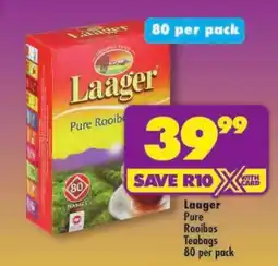 Shoprite Laager Pure Rooibos Teabags offer
