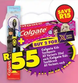 Shoprite Colgate Kids Toothpaste Toothbrush offer