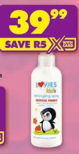 Shoprite Lovies kids detangling spray offer