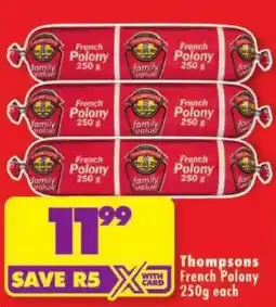 Shoprite Thompsons French Polony offer