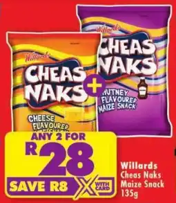 Shoprite Willards Cheas Naks Maize Snack offer