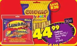 Shoprite Cadbury Lunch Bar/P.S./Chomp offer