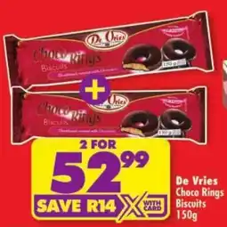 Shoprite De Vries Choco Rings Biscuits offer