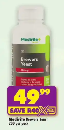 Shoprite Medirite Brewers Yeast offer