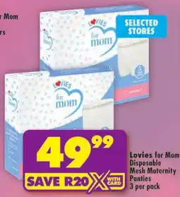 Shoprite Lovies for Mom Disposable Mesh Maternity Panties offer