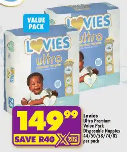 Shoprite Lovies Ultra Premium Disposable Nappies offer