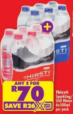 Shoprite Thirsti Sparkling/Still Water offer