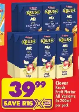 Shoprite Clover Krush Fruit Nectar offer
