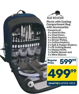 Pick n Pay Hypermarket BLUE MOUNTAIN Picnic with Cooling Compartment Bag with Accessories offer