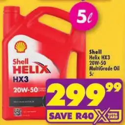 Shoprite Shell Helix HX3 20W-50 MultiGrade Oil offer