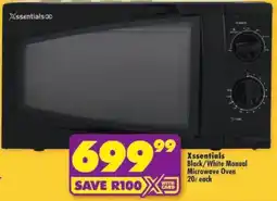 Shoprite Xssentials Black/White Manual Microwave Oven offer