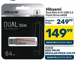 Pick n Pay Hypermarket Hiksemi Dual Slim A+C USB 3.2 Flash Drive 64GB offer