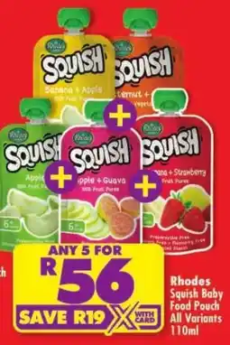Shoprite Rhodes Squish Baby Food Pouch offer