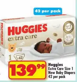 Shoprite Huggies Extra Care Size 1 New Baby Diapers offer