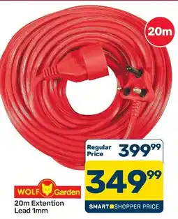 Pick n Pay Hypermarket WOLF Garden 20m Extention Lead 1mm offer