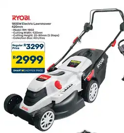 Pick n Pay Hypermarket RYOBI 1800W Electric Lawnmower 420mm offer