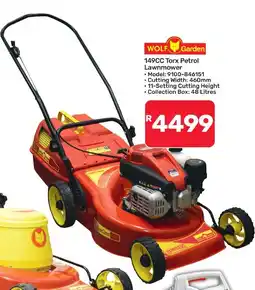 Pick n Pay Hypermarket WOLF Garden 149CC Torx Petrol Lawnmower offer