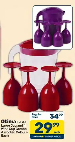 Pick n Pay Hypermarket Otima Fiesta Large Jug and 4 Wine Cup Combo Assorted offer